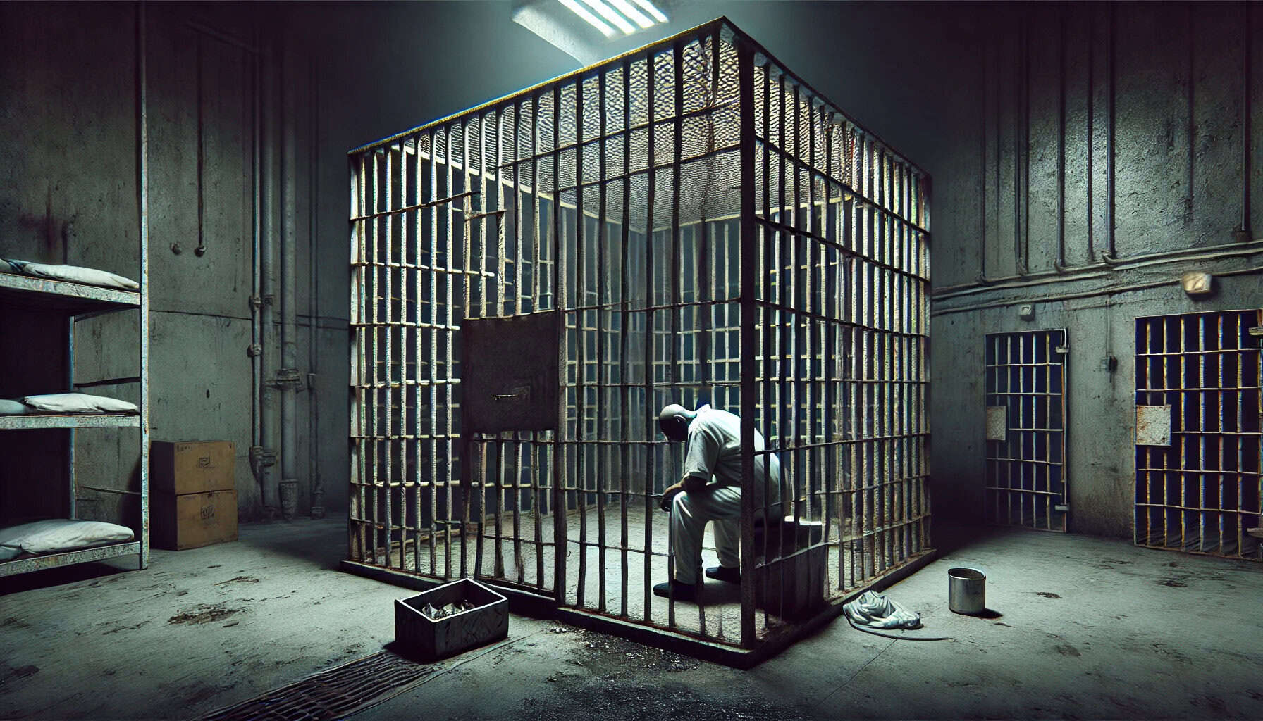 Prison inmate sitting inside a jail cell in Georgia, highlighting prison conditions and inmates’ experiences.