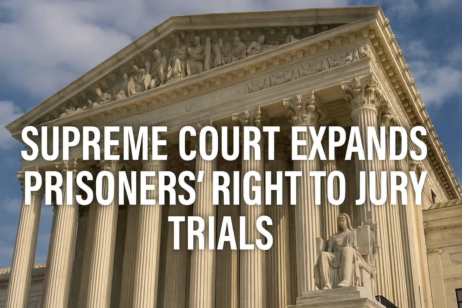 Supreme Court expands prisoners' right to jury trials in criminal cases involving incarceration.