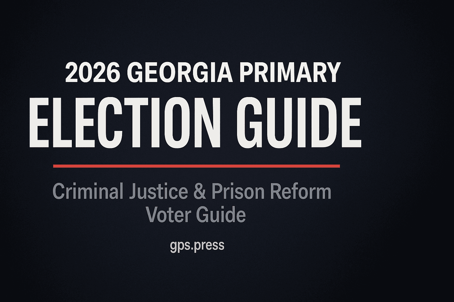 2026 Georgia Primary Election: Prison Reform Voter Guide