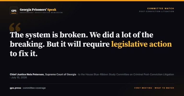 "We Did a Lot of the Breaking": Georgia's Top Judge Asks Lawmakers to Fix the Post-Conviction System