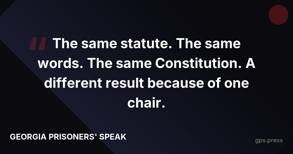 The same statute. The same words. The same Constitution. A different result because of one chair.