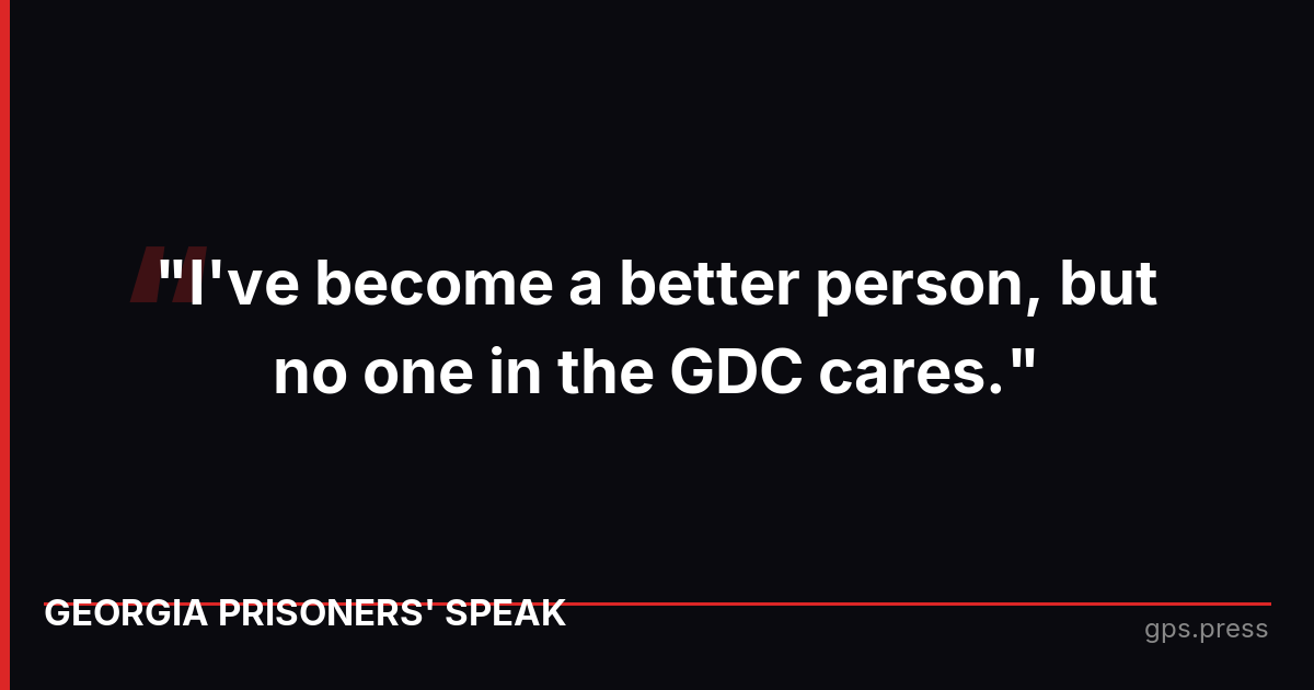 "I've become a better person, but no one in the GDC cares."