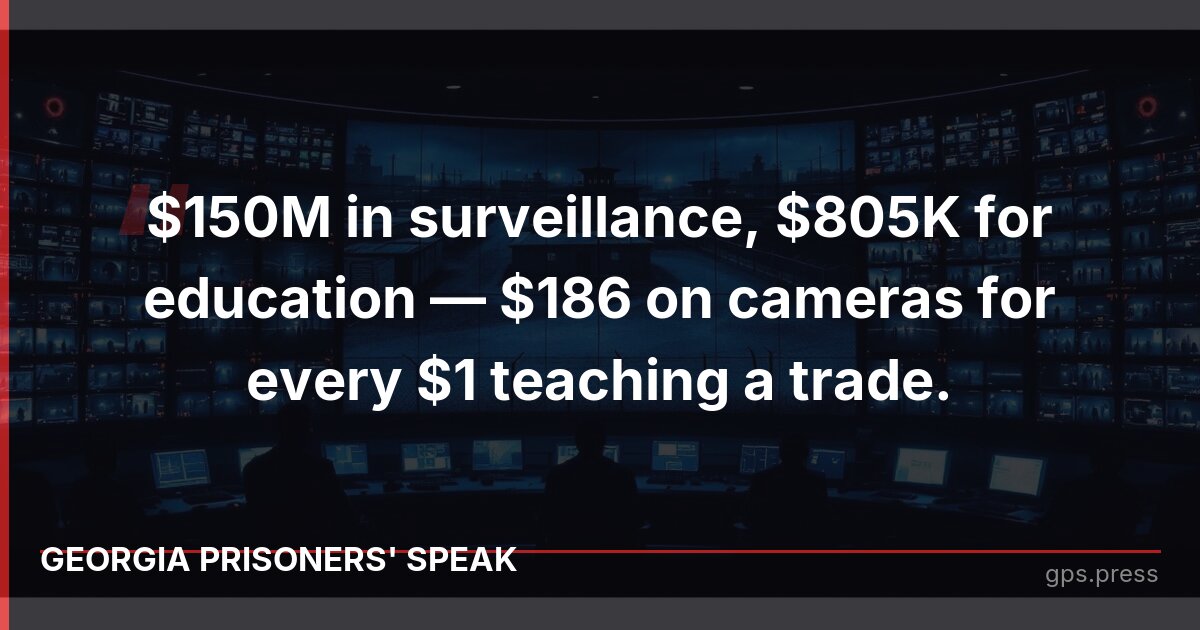 $150M in surveillance, $805K for education — $186 on cameras for every $1 teaching a trade.