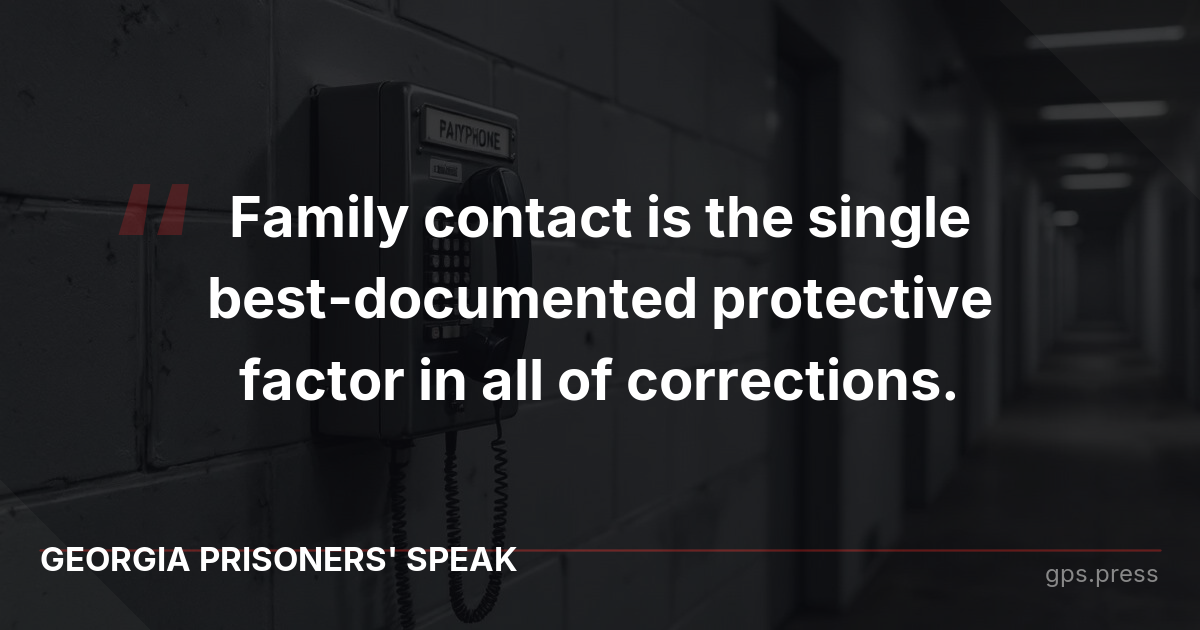 Family contact is the single best-documented protective factor in all of corrections.