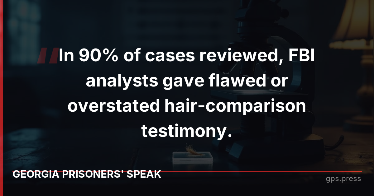 In 90% of cases reviewed, FBI analysts gave flawed or overstated hair-comparison testimony.