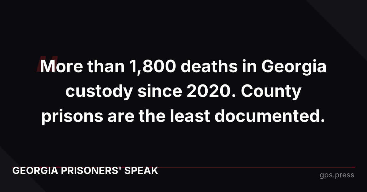 More than 1,800 deaths in Georgia custody since 2020. County prisons are the least documented.