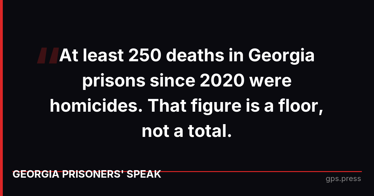 At least 250 deaths in Georgia prisons since 2020 were homicides. That figure is a floor, not a total.