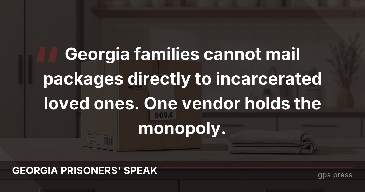 Georgia families cannot mail packages directly to incarcerated loved ones. One vendor holds the monopoly.