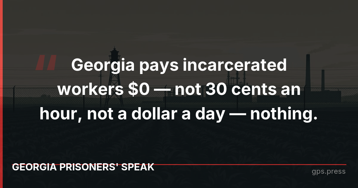 Georgia pays incarcerated workers $0 — not 30 cents an hour, not a dollar a day — nothing.