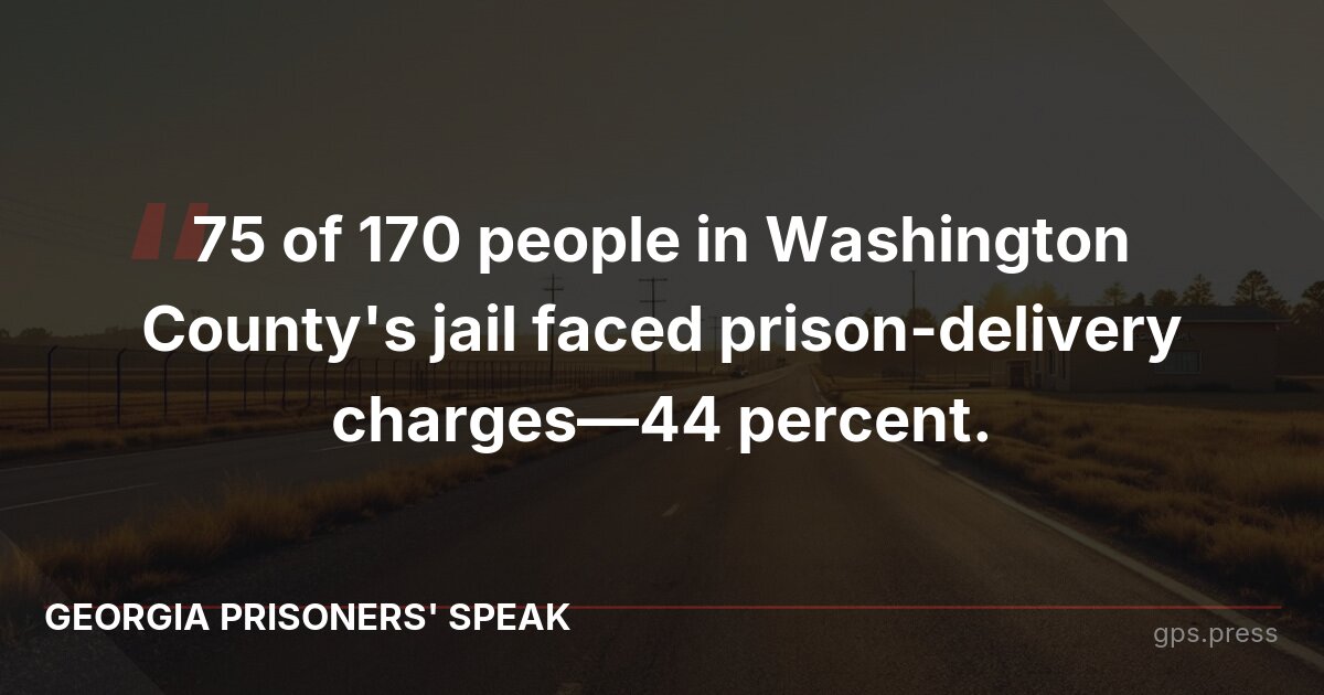 75 of 170 people in Washington County's jail faced prison-delivery charges—44 percent.