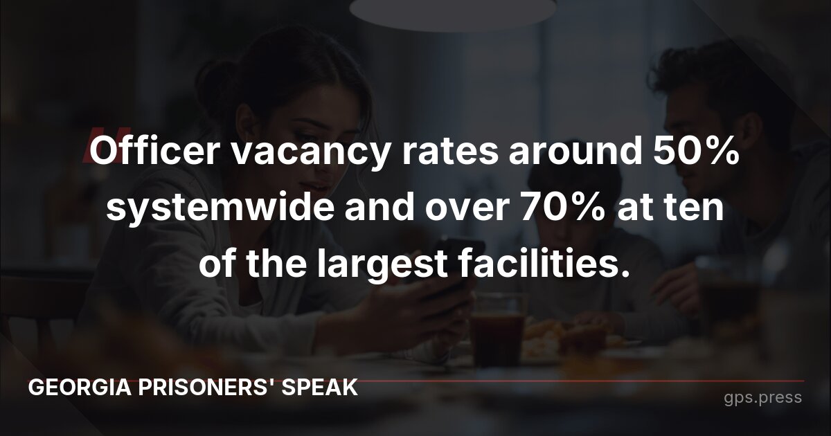 Officer vacancy rates around 50% systemwide and over 70% at ten of the largest facilities.