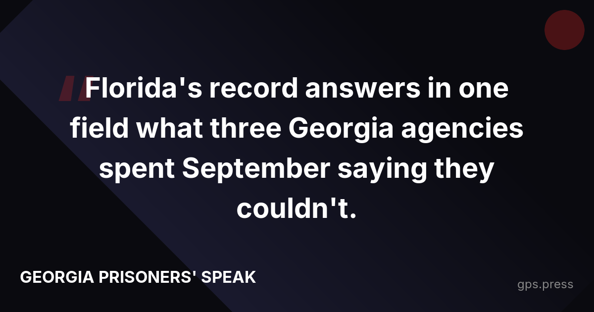 Florida's record answers in one field what three Georgia agencies spent September saying they couldn't.