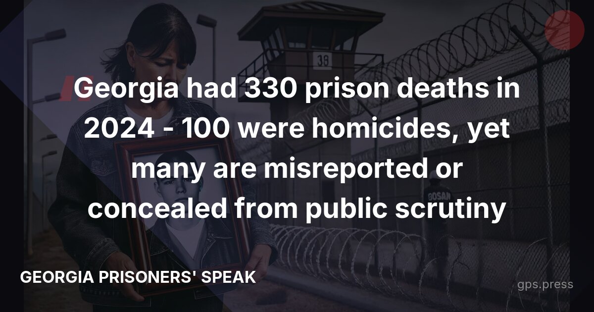 Georgia had 330 prison deaths in 2024 - 100 were homicides, yet many are misreported or concealed from public scrutiny