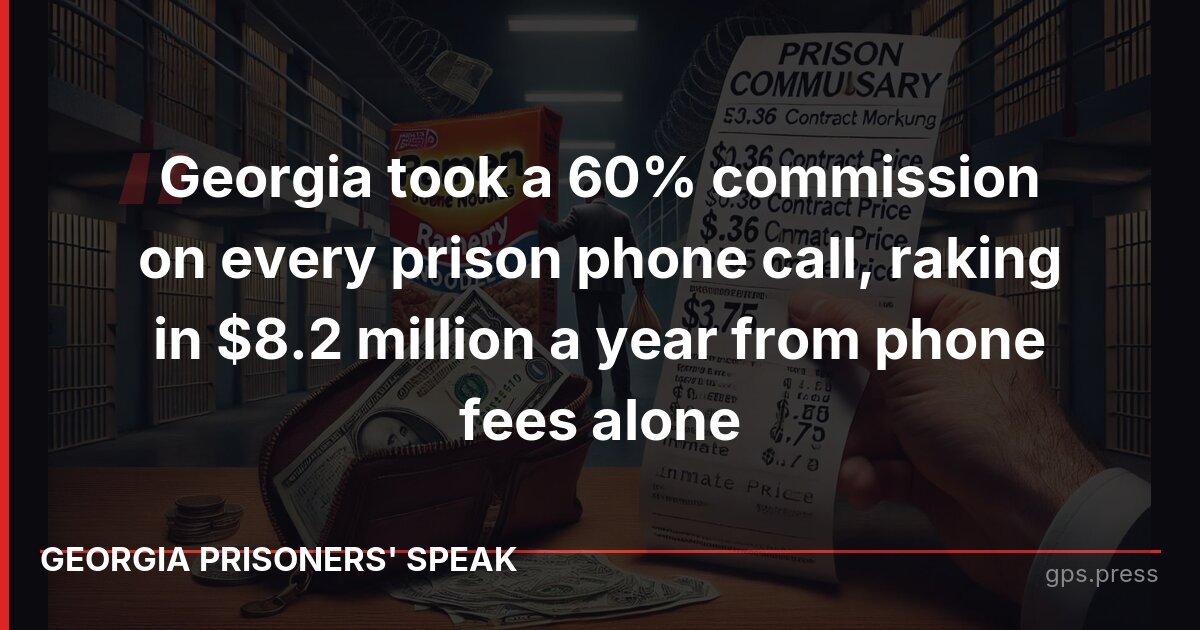 Georgia took a 60% commission on every prison phone call, raking in $8.2 million a year from phone fees alone