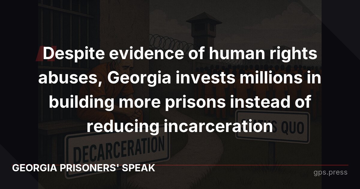 Despite evidence of human rights abuses, Georgia invests millions in building more prisons instead of reducing incarceration