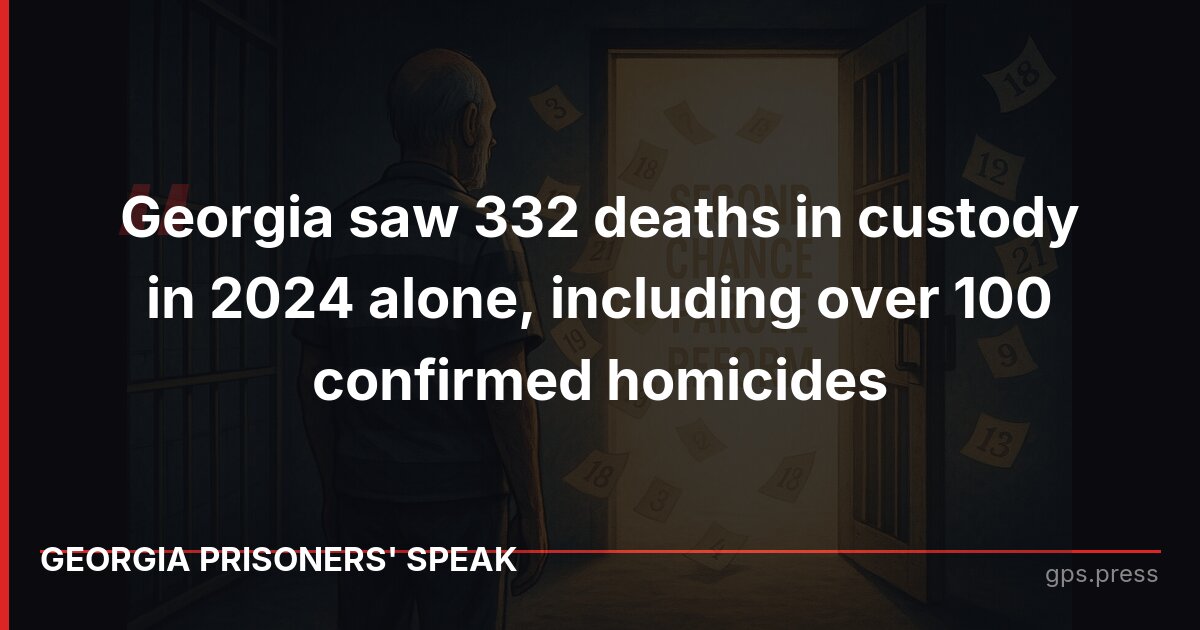 Georgia saw 332 deaths in custody in 2024 alone, including over 100 confirmed homicides