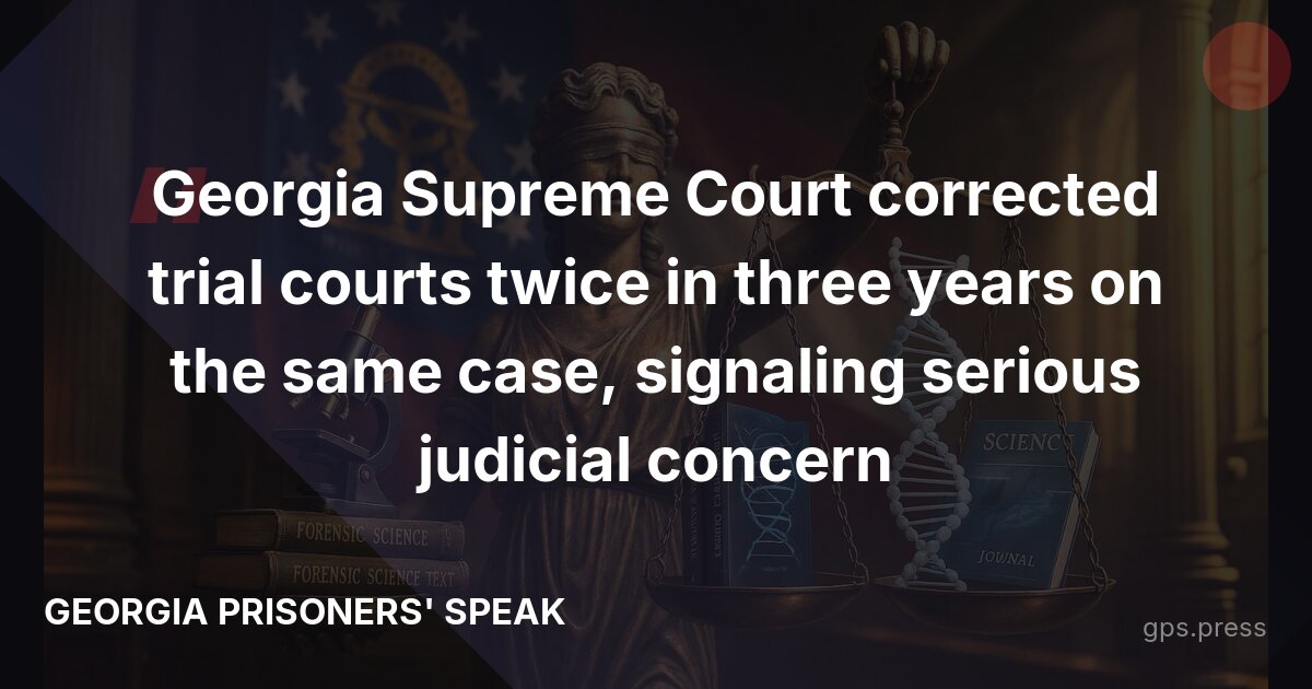 Georgia Supreme Court corrected trial courts twice in three years on the same case, signaling serious judicial concern