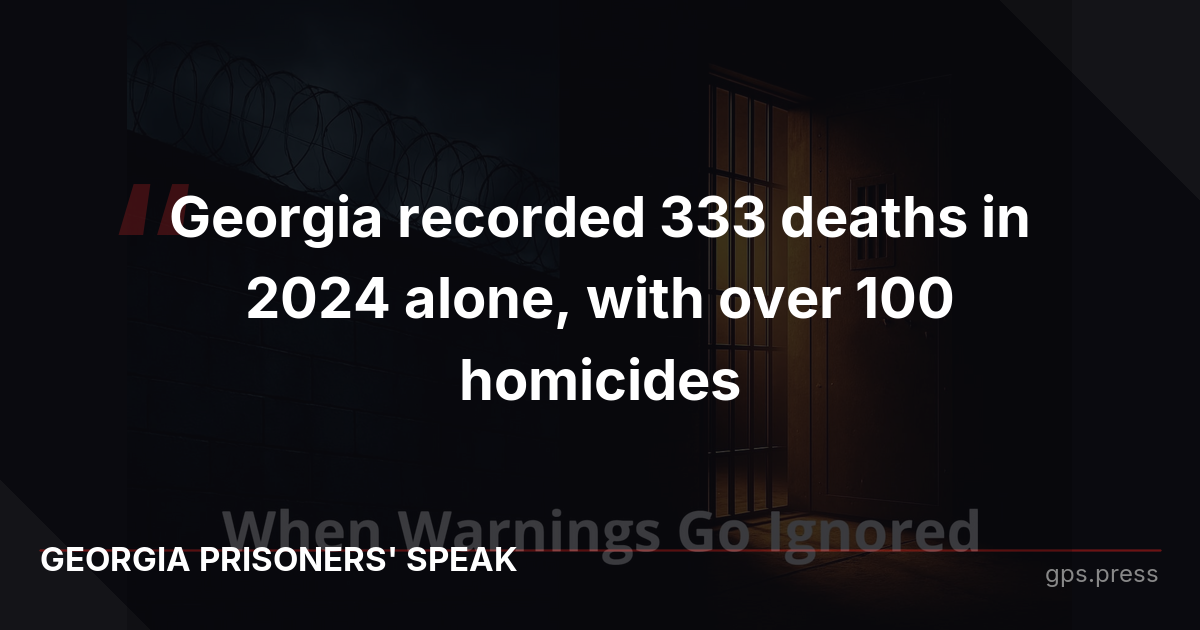 Georgia recorded 333 deaths in 2024 alone, with over 100 homicides