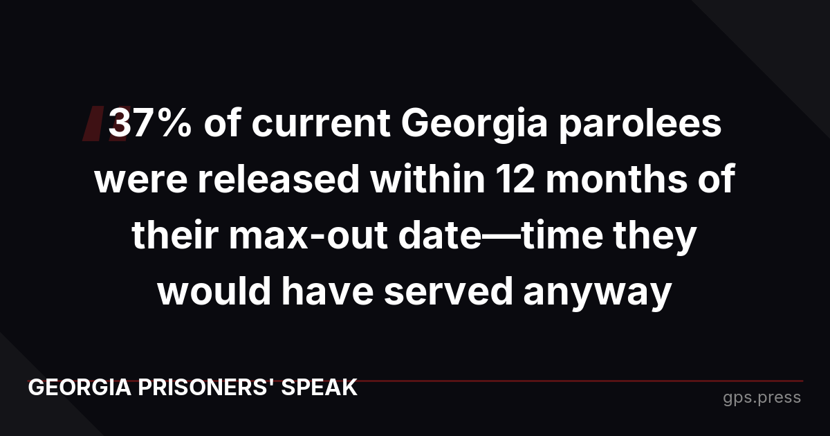 37% of current Georgia parolees were released within 12 months of their max-out date—time they would have served anyway