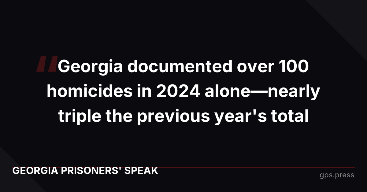 Georgia documented over 100 homicides in 2024 alone—nearly triple the previous year's total