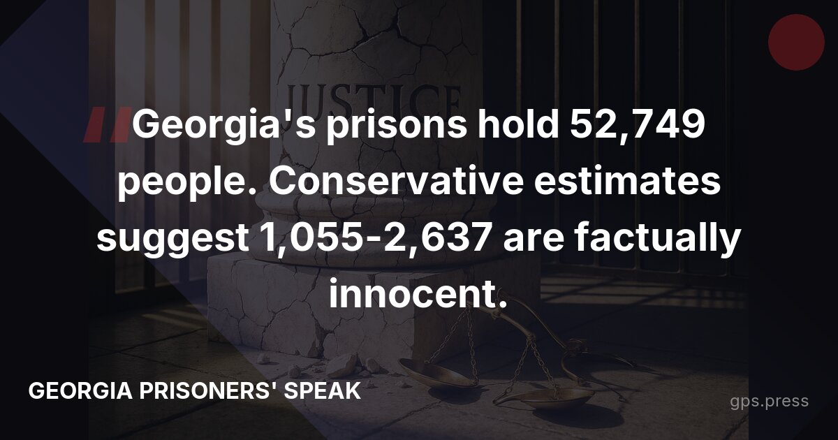 Georgia's prisons hold 52,749 people. Conservative estimates suggest 1,055-2,637 are factually innocent.