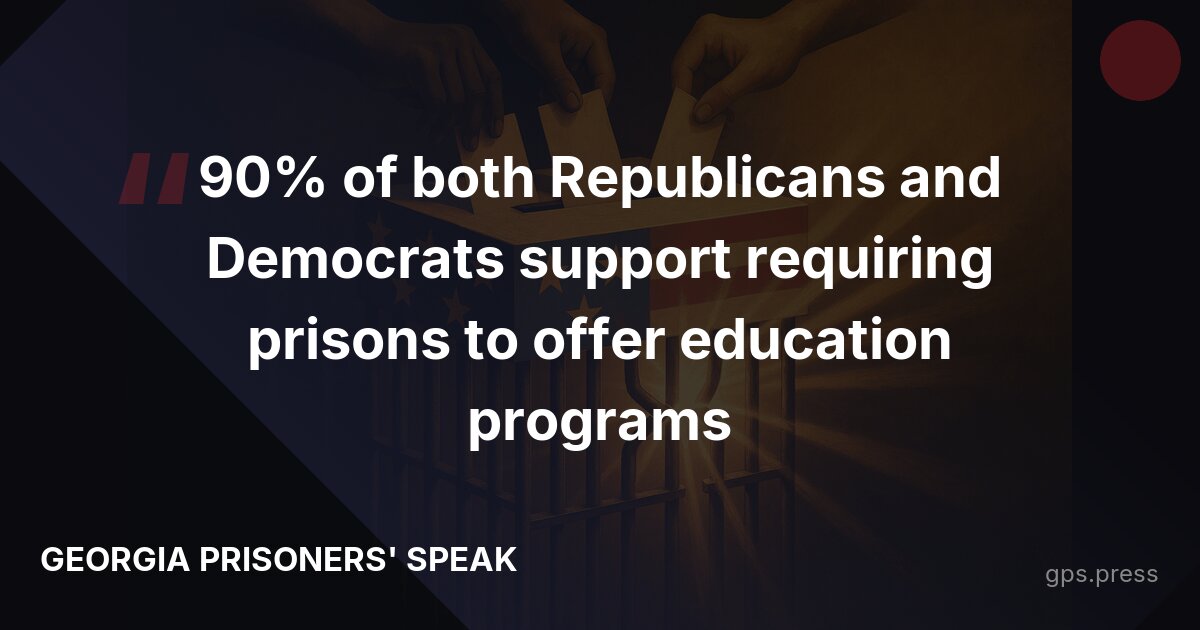 90% of both Republicans and Democrats support requiring prisons to offer education programs