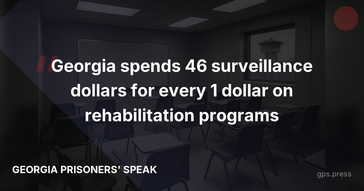 Georgia spends 46 surveillance dollars for every 1 dollar on rehabilitation programs